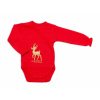 Mamatti Dojčenské body dlhý rukáv, zapínanie bokom, Christmas, červená/zlatá, veľ. 62 56 (1-2m)