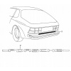 Porsche 924 944 Široký strieborný zadný nálepka (Porsche 924 944 Široký strieborný zadný nálepka)