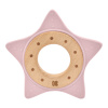 KikkaBoo Hryzátko silikón a drevo Star Pink 11x11x1
