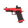 Vorsk Airsoftová pištoľ Hi-Capa 3.8 PRO s kolimátorom, GBB - čierno-červená