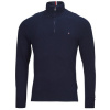Tommy Hilfiger Svetre PIMA ORG CTN CASHMERE ZIP MOCK Námornícka modrá