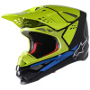 ALPINESTARS prilba SUPERTECH S-M8 FACTORY, 2023, čierna/žltá fluo/modrá lesklá, veľ. XL