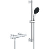 GROHE Precision Get nástenný sprchový termostat, ručná sprcha 1jet EcoJoy priemer 110 mm, 62 cm sprchová tyč, jazdec a sprchová hadica 175 cm, chróm, 34856000