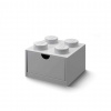 LEGO® stolové box 4 so zásuvkou 15,8 x 15,8 x 11,3 cm sivá