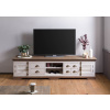Bighome - TV stolík mango 220x45x55 biely lakovaný TOULOUSE