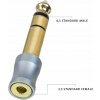 Veles-X Stereo Jack Adapter 6.35mm to 3.5mm Genuine 18K Gold