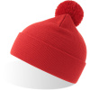 Atlantis Headwear Čepice s bambulí Wind-S Pompom, pletená COT33029400499-red Červená UNI
