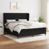 vidaXL Posteľný rám boxspring s matracom čierny 180x200 cm látka - Čierna - 57951-12915