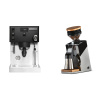 Rancilio Silvia PRO X, black + Eureka Mignon Single Dose PRO, Chrome & Oak
