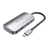 Adaptér Vention TNDHB USB Type-C - 2 x USB Type-C + 3 x USB-A, sivý
