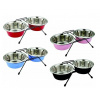 Duvo Miska DUVO+ Stojan s dvomi miskami nerez priemer 16 cm 2x0,95 L