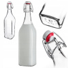SKLENENÁ FĽAŠA 1L 1000 ml NA MLIEKO, DŽÚS, VODU, NÁPOJE SO ZÁTKOU, ŠTVORCOVÁ
