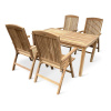 Noela Záhradný drevený nábytok – stôl Garden I. + 4x kreslo America, teak NOELA 34591734