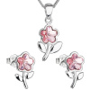 Súprava šperkov s kryštálmi Swarovski náušnice, retiazka a prívesok ružová kytička 39172.3 light rose
