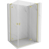 Mexen Mist-H L Duo, 2-krídlový sprchový kút 70 x 105 cm, číre sklo, zlatý matný profil, 8A5L-070L-105P-55-00