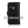 Kožený obal Samsung Galaxy S III Mini – Luxury Wallet – čierna