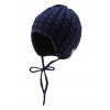STERNTALER Čiapka pletená na zaväzovanie podšitá námornícka modrá uni veľ. 47 cm - 9-12 m