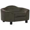 Pohovka pre psa tmavosivá 67x47x36 cm plyš-ForU-171087