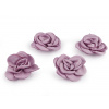 Saténový kvet ruže na našitie a nalepenie Ø5; 6 cm staroružová 4ks