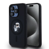 Karl Lagerfeld Liquid Silicone Karl and Choupette Magsafe iPhone 15 Pro Black KLHMP15LSCMKCRHK
