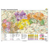 Slovensko - územnosprávne členenie (140x100 cm – 1:275000), nástenná, fóliovaná, lištovaná