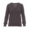 PAYPER BUSINESS LADY MELANGE 001127-0371 / Dámsky sveter s výstrihom do V - melange ash grey M