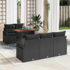 zahrada-XL Súprava záhradných pohoviek s úložiskom 6 pcs Čierna Poly ratan 3358389