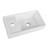 AQUALINE 40 x 22cm umývadlo malé nábytkové hranaté, s otvorom, s prepadom, biele, DD4022