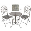 Zostava kovového záhradného nábytku Elba, 2 skladacie stoličky, 1 stôl, sivá GardenLine