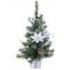 Stromček MagicHome Vianoce, ozdobený, strieborný, kvet, 50 cm