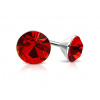 CITY STORM Náušnice z chirurgickej ocele s brúseným červeným očkom - Aria Veľkosť náušníc: 3 mm
