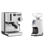 Rancilio Silvia E + Eureka Atom 60, white