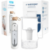 Wessper D2 Borosilikátový filter Aquaclassic 3,3 l biely + fľaša Wessper 1000 ml (Sklenený džbán Wessper 3,3l s filtrom Aquaclassic + 1l sklenená fľaša)