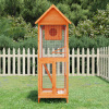 vidaXL Domček pre vtáky hnedý 60x58,5x160 cm borovicový masív - Hnedá - 169930-104226