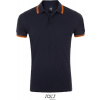 SOL'S | Pasadena Men, Pánske polo, modrá f.n. - oranžová neon, XL