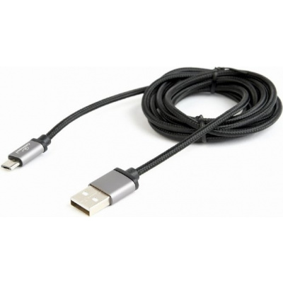 GEMBIRD Opletaný MicroUSB - USB 2.0, M/M, 1,8 m, černý CCB-mUSB2B-AMBM-6