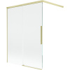 Mexen Rox sprchová zábrana 2-krídlová posuvná 120 x 150 cm, transparentná, zlatá kartáčovaná - 8C9-120-003-55-00