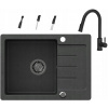 Kuchynská batéria - Žulové umývadlo 60x44 čierna batéria (Kuchynská batéria - Žulové umývadlo 60x44 čierna batéria)
