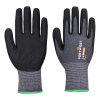 PORTWEST AP12 SG GRIP15 ECO NITRILE / Ochranné rukavice, úroveň A1, dotykové, 12ks v balení - čierna / šedá XL