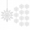 Vianočná guľa na stromček Springos biela plastová snehová vločka 12 ks