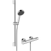 HANSGROHE Activera Select S nástenný sprchový termostat Ecostat Fine, ručná sprcha 2jet EcoSmart priemer 94 mm, sprchová tyč 65 cm, jazdec a sprchová hadica 160 cm, chróm, 28876000