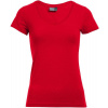 Promodoro | 3086, Dámske tričko Slim Fit s výstrihom do V, červená fire, S