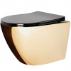 Rea CARLO MINI GOLD/BLACK WC misa závesná RimFree 49,5 x 37 cm so sedátkom voľne-padajúcim C8990