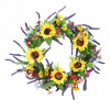Veniec na dvere - 50cm umelý daisy kvetina levanduľový veniec (Veniec na dvere - 50cm umelý daisy kvetina levanduľový veniec)