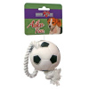 COBBYS PET AIKO FUN Futbalová lopta na lane 26cm, priemer 7cm gumená hračka pre psov