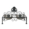 Clayre & Eef Čierne antik kovové misky pre psa Potier ornament - 39*19*25 cm - Clayre & Eef
