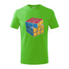 Rubikova kocka kreslená - Tričko detské bavlnené - 104-110cm / 3-4 roky ( Apple Green )