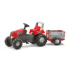 Rollytoys Šliapací traktor Rolly Junior RT s vlečkou červeno-šedý