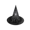 Karnevalový klobúk čarodejnícky - pavučina, lebka, netopier, tekvica, čarodejnica - čierna pavúk