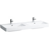 LAUFEN Pro S dvojumývadlo do nábytku s dvomi otvormi, dva prepady, 1300 x 465 mm, biela, s povrchom LCC, H8149684001041